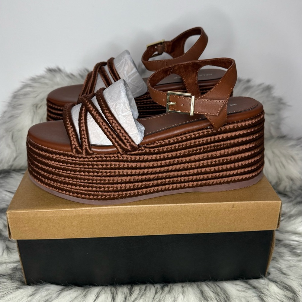 Kelsi Dagger NIB Mend Platform Sandal in Peanut - Picture 7 of 11